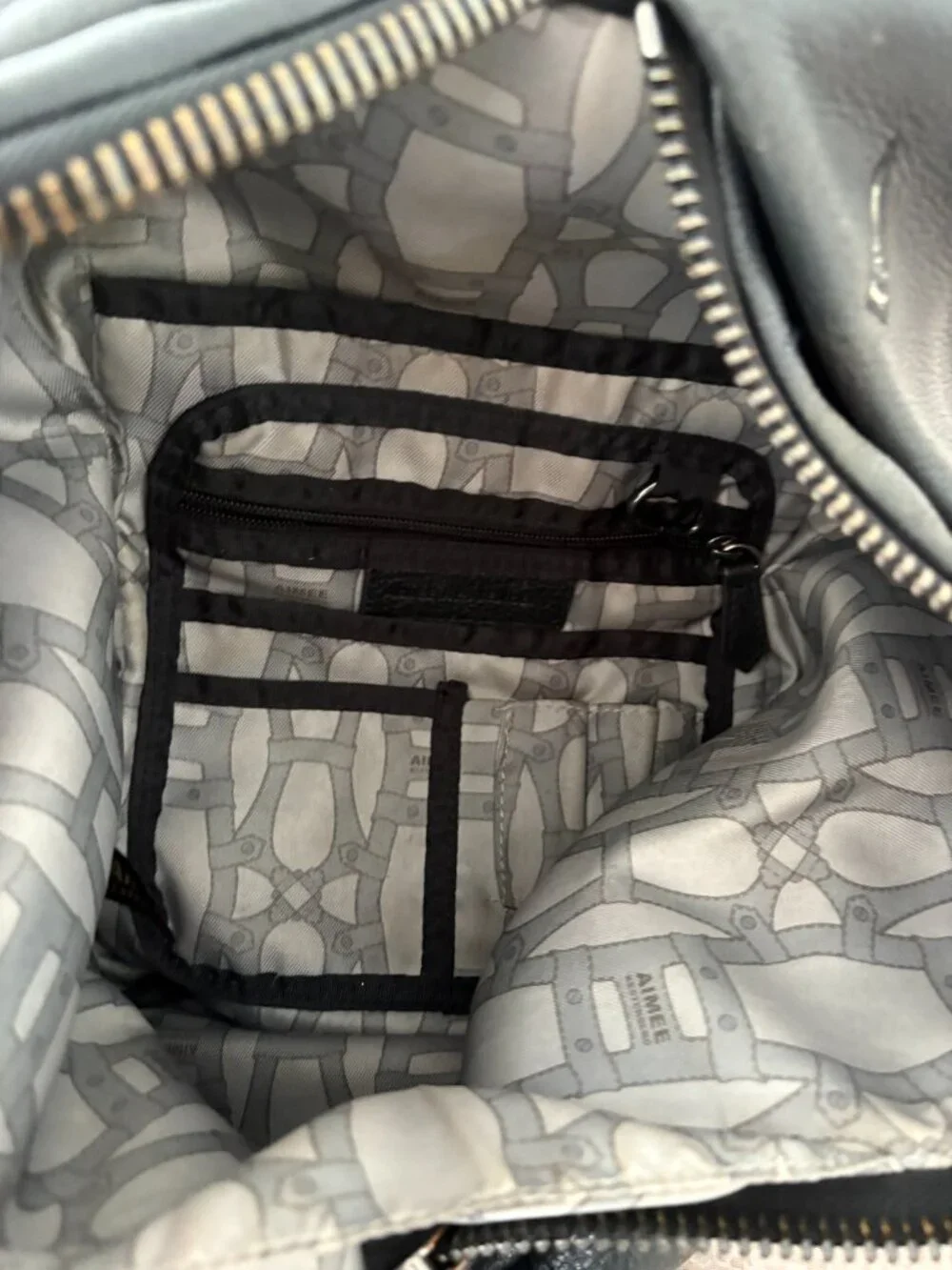 Aimee Kestenberg Tamitha Black Leather Embroidered Backpack Geometric Detail